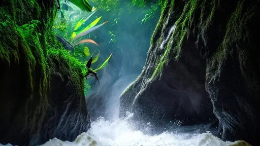 Prompt: I’ve never heard anything like it in my life. A great insectoid roar filled the crevice, something of a mixture between rushing water and the sound of a rain forest. The sound was deafening to the point that it blurred reality itself.