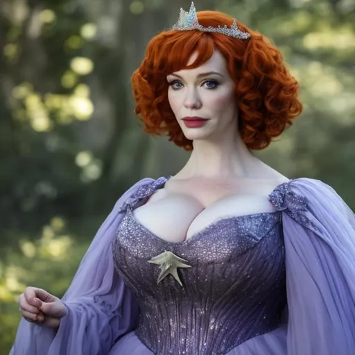 Prompt: Christina Hendricks as Glenda the good witch of the north