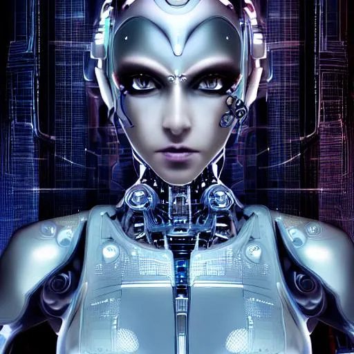 Prompt: Centered portrait of an ultra detailed Mechanical Cyberpunk Female Android, looking into the camera, intricate, elegant, super highly detailed, smooth, sharp focus, no blur, no dof, extreme illustration, Unreal