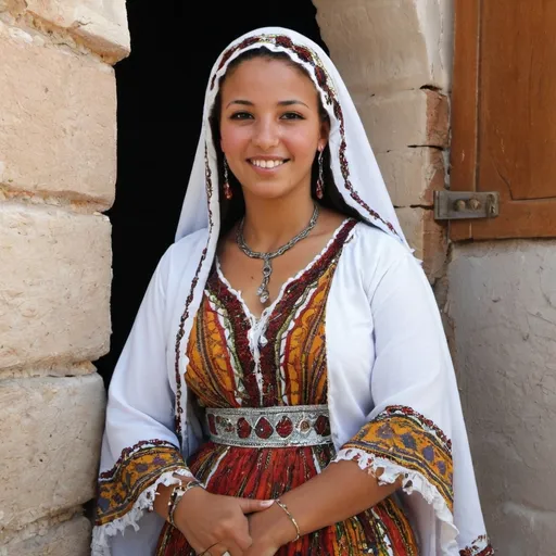 Prompt: beautiful metisse woman andalouse ibère and Tunisia-lybia metissage
Beautiful metissage with color real. With beautiful dress of andalouse