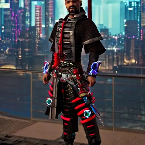 Prompt: cyberpunk samurai

