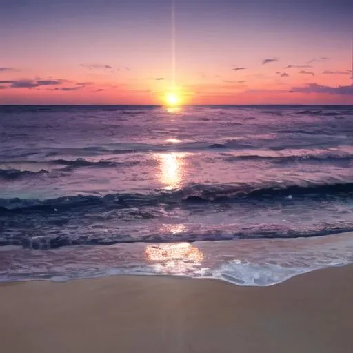 Prompt: Beach sunset