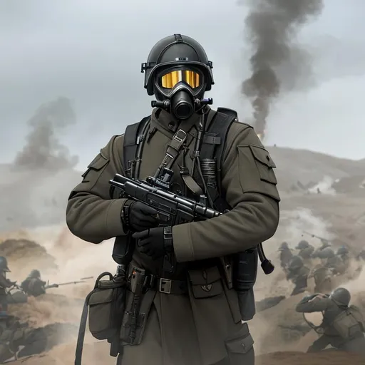 Prompt: coast view, Several mordern male black color with gas mask black, war cry in the trenches, Highly Detailed, Hyperrealistic, sharp focus, Professional, UHD, HDR, 8K, Render, electronic, dramatic, vivid, pressure, stress, nervous vibe, loud, tension, traumatic, dark, cataclysmic, violent, fighting, Epic, 

