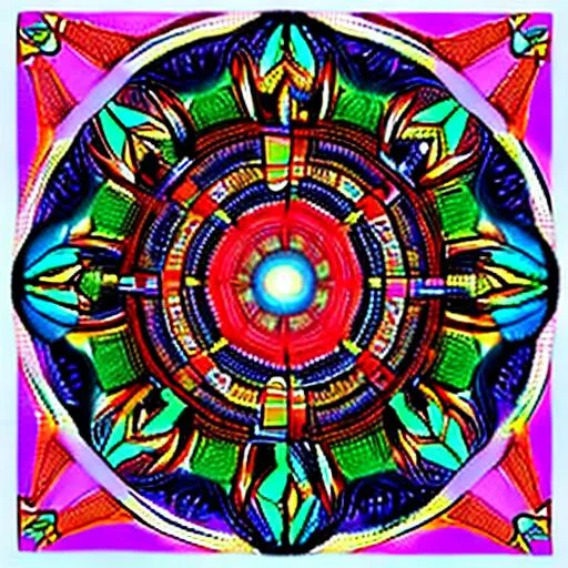 Prompt: Non-euclidean mandala psychodelic