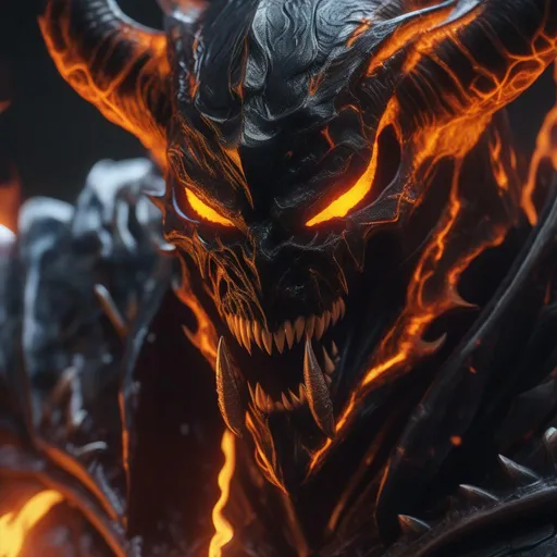 Prompt: a death knight with a Venom mouth (Venom movie), with horns forward on his forehead, orange fire eyes, Hyperrealistic, sharp focus, Professional, UHD, HDR, 8K, Render, electronic, dramatic, vivid, pressure, stress, nervous vibe, loud, tension, traumatic, dark, cataclysmic, violent, fighting, Epic