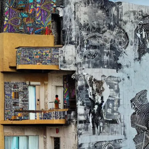 Disintegrated art of modern times with African style... | OpenArt