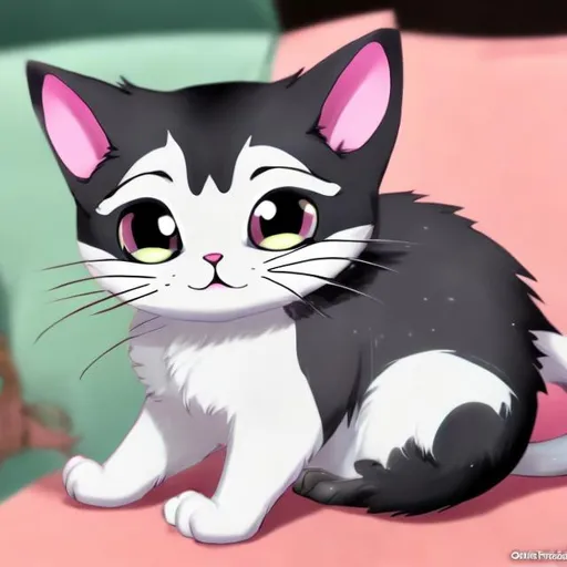 Prompt: anime cat cute wonky