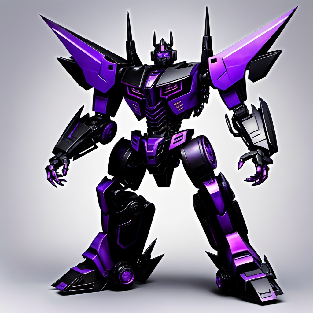 make an image of a transformer all black and purple...