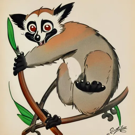 Prompt: Lemur Drawn by Tex Avery, Vintage
Cel Animated, 1940s