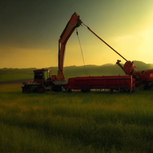 Prompt: Rural with gigantic machines