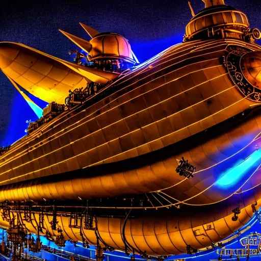 Prompt: steampunk space mountain airship 8k HDR