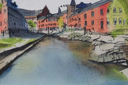 Prompt: orebro aquarelle painting