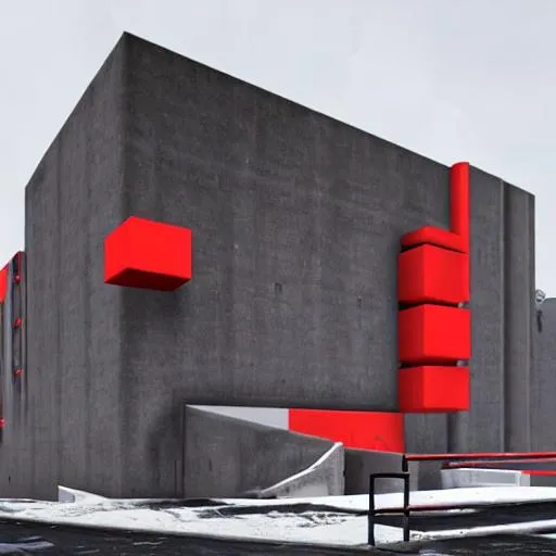Prompt: brutalist architecture mirrors edge