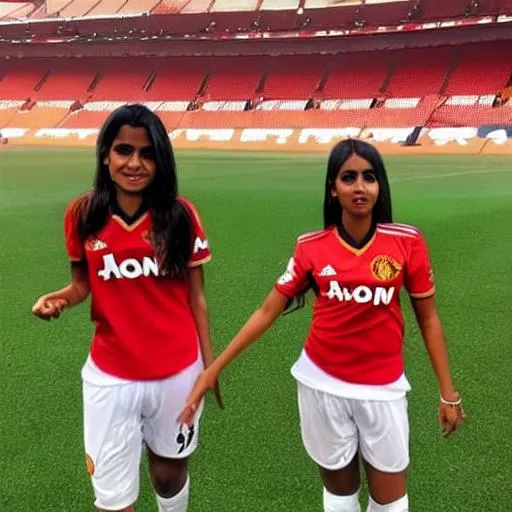 Prompt: Indian girl in ManUtd shirt, the girl should be hot
