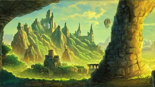 Prompt: castle, landscape, background, Zelda, cel shaded