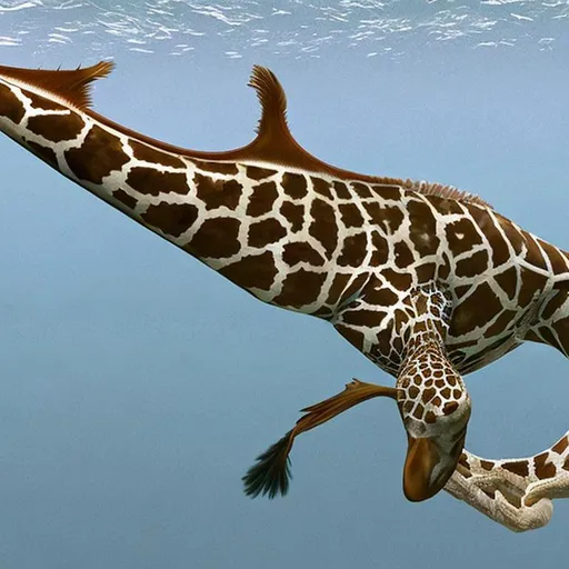 Prompt: Fish-giraffe hybrid Fullboby 