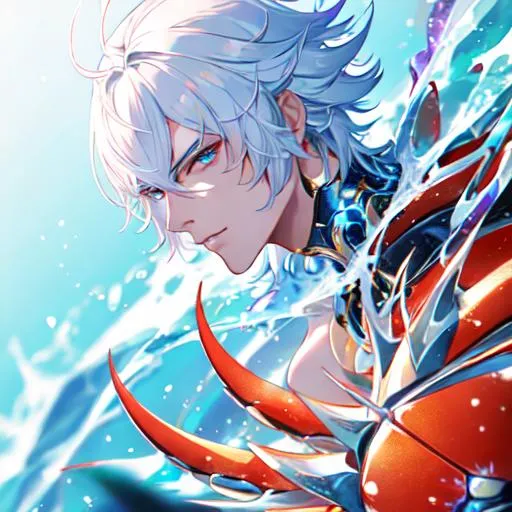 Prompt: Cancer the crab zodiac as a male human, 8k, UHD,  highly detailed, close up