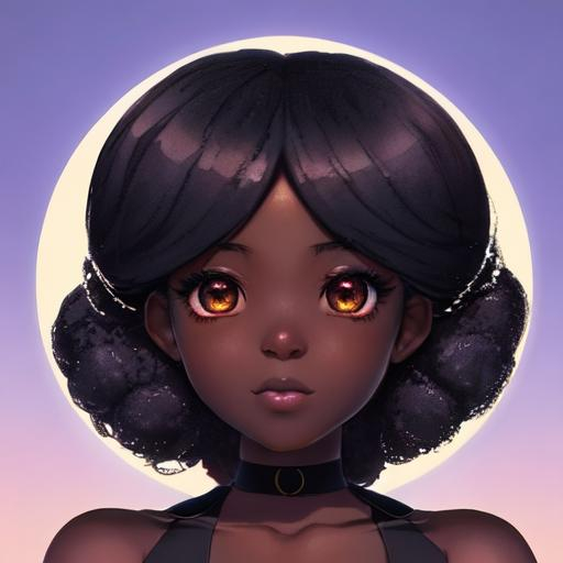 beautiful girl, cute, blissful, black skin, kawaii,... | OpenArt