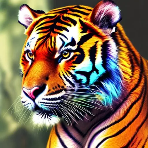 Prompt: Vibrant colour ful tiger realistic 4k 8k
