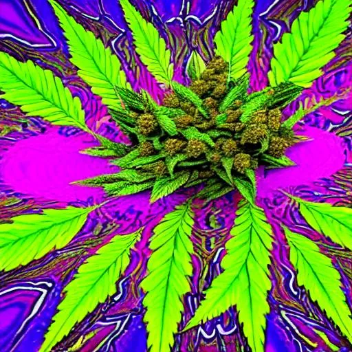 Prompt: Photorealistic trippy weed. Hyperdetailed photorealism, 108 megapixels, amazing depth, glowing rich colors, powerful imagery, psychedelic Overtones, 3D finalrender, 3d shading, cinematic lighting, artstation concept art