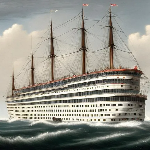 Prompt: 19th century ocean liner.