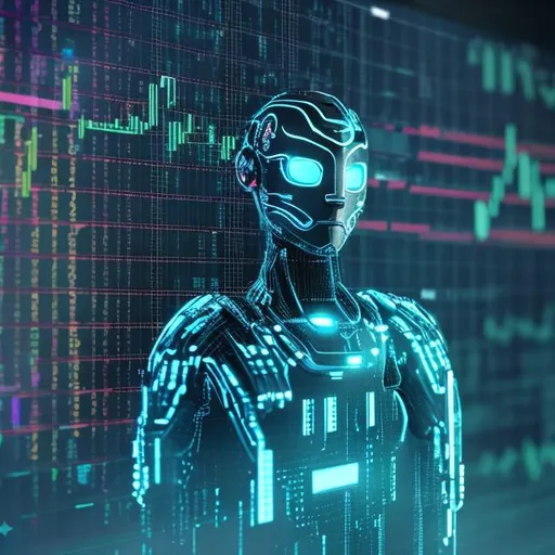 Prompt: AI Financial Trading Algorithm with futuristic robot