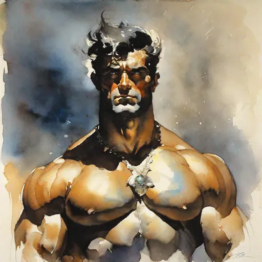 Prompt: infinitely powerful, sorcorer, magical energy, portrait watercolor by Frank Frazetta ssor 16:0 sav 5
-- 750 --q 2 - 