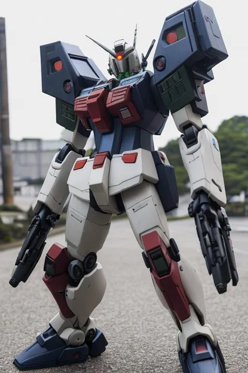 Prompt: japan anime robot look like	"	Mobile Suit Gundam: The 08th MS Team", random pose, random background

vintage, miniature. (high detailed skin:1.2), 8k uhd, dslr, soft lighting, ideal human, high quality, film grain, Fujifilm XT3, hyper realistic, detailed head