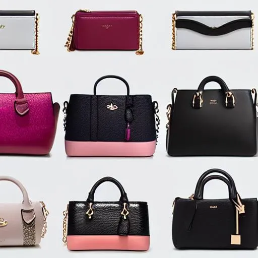 Prompt: product photo of a designer handbag fashion product catalog image, behance hd, studio lighting, front view,