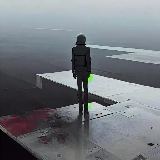 Prompt: alone at the edge of everything and nothing