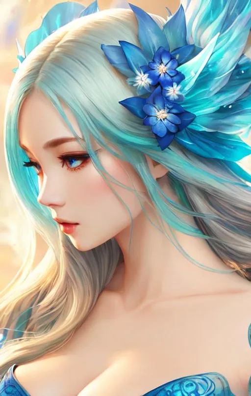 Prompt: she with wu xia dress with blue fabric, soft lighting, beautiful detailed eyes, girl, perfect body, seductive, lovely, tipsy, beautiful intricate hairs, pale skins, ember spark, water splash, busty, vortex, windy, symmetrical, full body, perfect composition, hyperrealistic, super detailed, 8k, high quality, trending art, trending on artstation, sharp focus, studio photo, intricate details, highly detailed, by Jørn Simensen