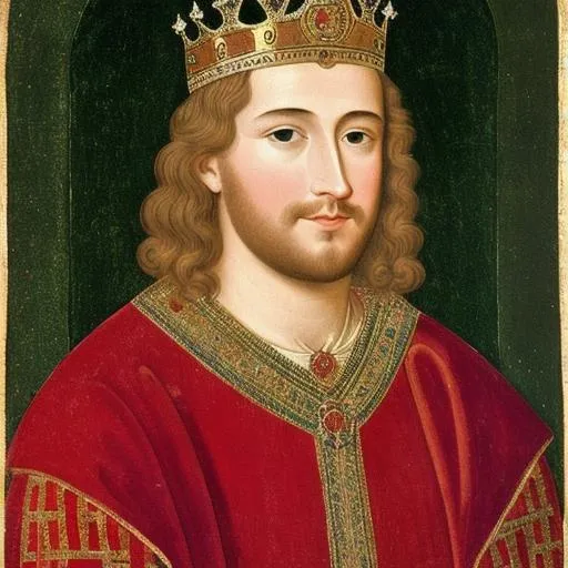 Prompt: portrait of a 10th-century French light-haired king