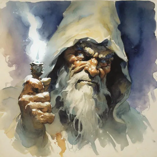 Prompt: magical energy ,wizard, portrait watercolor by Frank Frazetta ssor 16:0 sav 5
-- 750 --q 2 - 