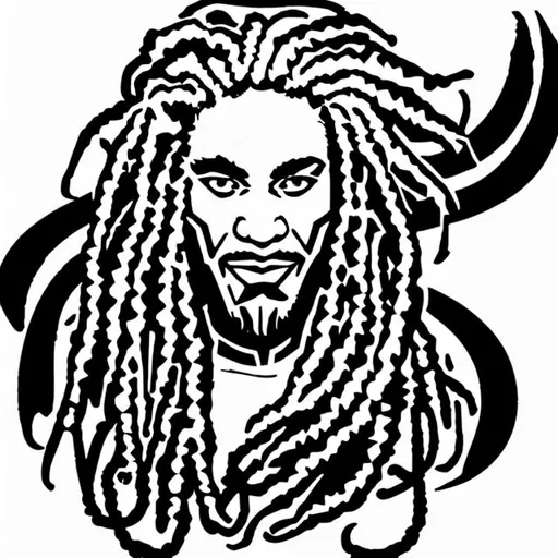 Prompt: dread lock hair logo for Graphic Artist

