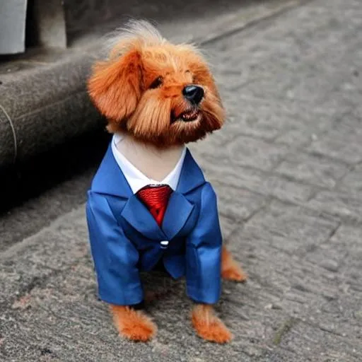 Prompt: Dog wearing a suit