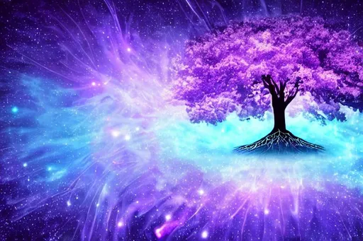 a purple tree of life with a light blue aura, the ni&hellip;