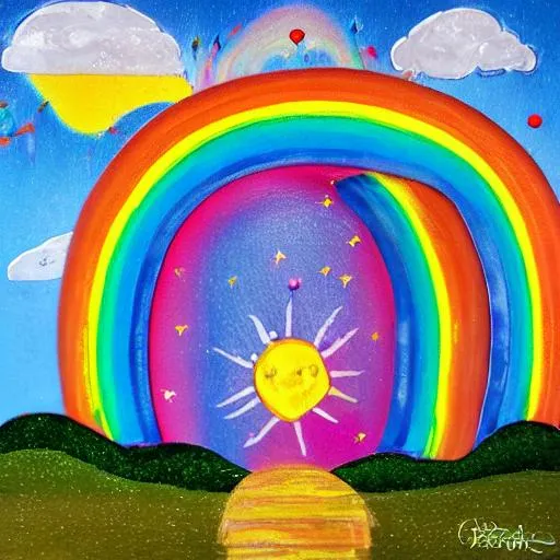 Prompt: sunshine and rainbows

