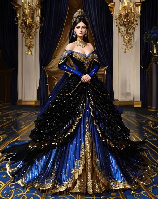 Royal blue black and hotsell gold wedding