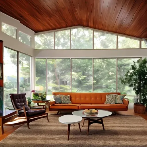 Prompt: mid century modern living room