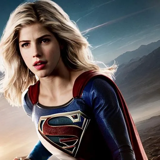 Prompt: emily bett rickards as supergirl