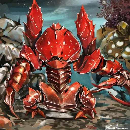 Prompt: crab with armour