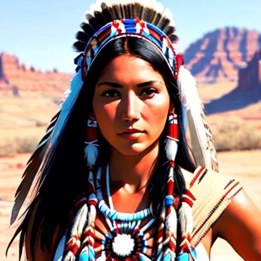 Prompt: Native American woman