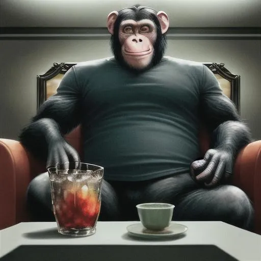 A monkey pimp holding a cigar while wearing a suit s... | OpenArt