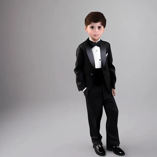 Prompt: Boy in a tuxedo 