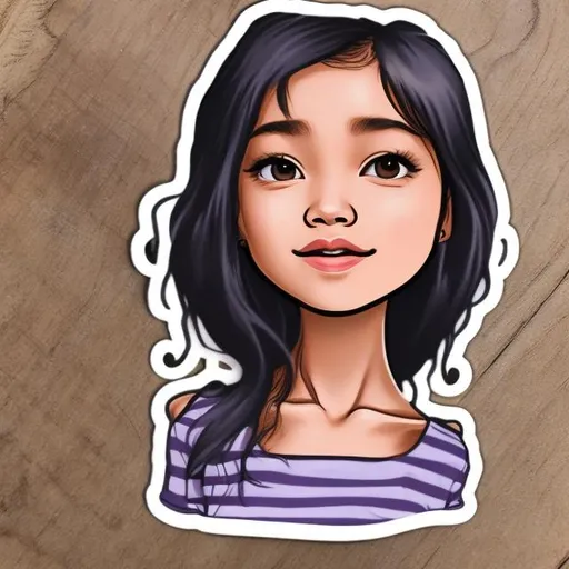 Prompt: Realistic beautiful 13-year-olds Filipino girl sticker
