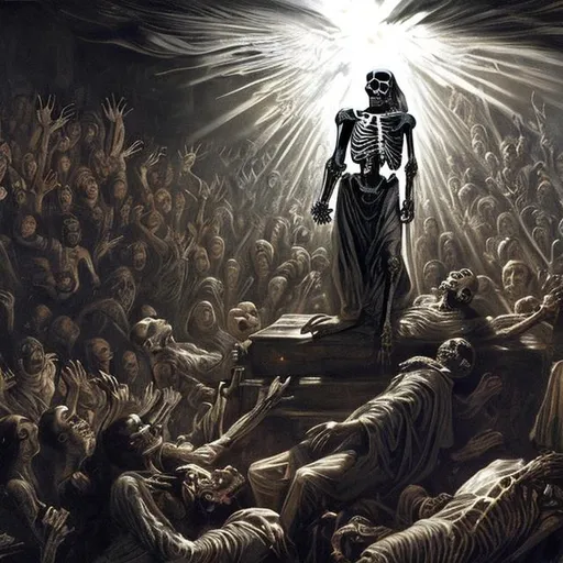 biblically accurate angle as a skeleton flying among... OpenArt