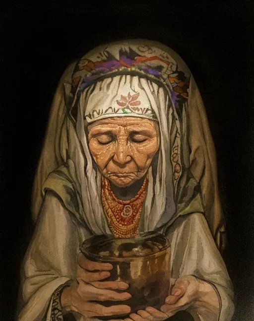 Prompt: grandmother ayahuasca ceremony 

