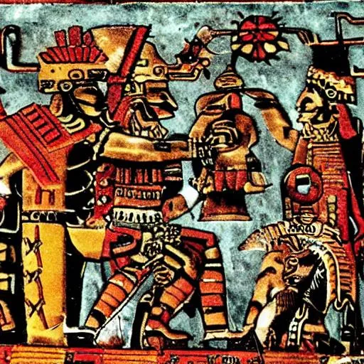 Prompt: Aztec sacrifices codex