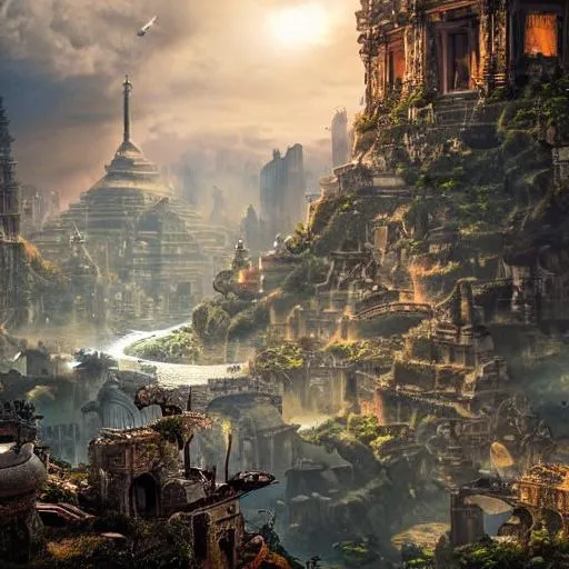 Prompt: a magnificent photo of the lost city of Atlantis, underwater, landscape, unbroken, buildings, epic lighting, hyper detailed, 4K