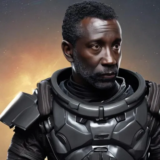 Prompt: sci fi pilot dark 
african male 50 years old 